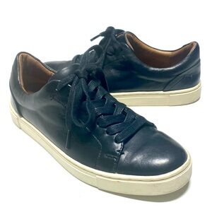 Frye Ivy Black Leather Sneakers Classic Minimalist Design